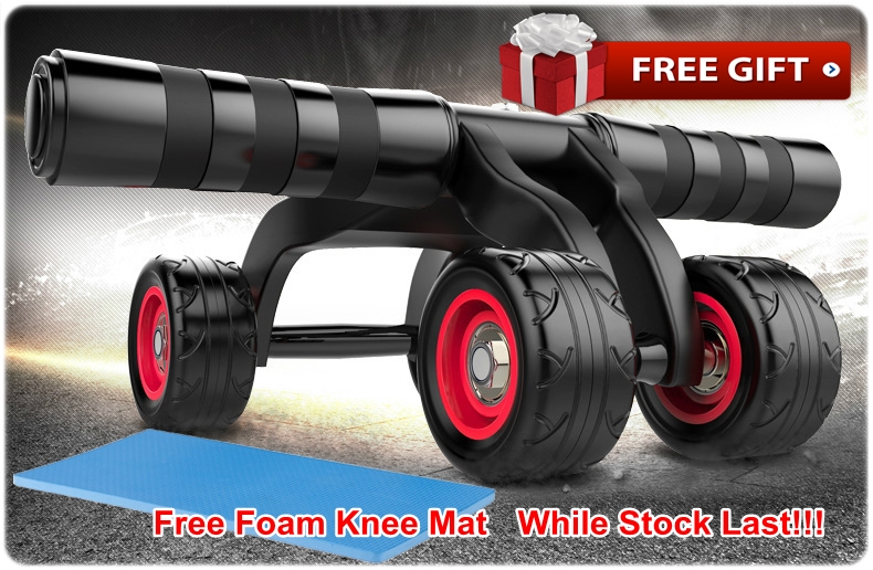 Upgraded 4 Wheels Ab Roller Pro Abdominal Muscle AB Fitness Wheel Core Obliques Training Exercise Traine Equipment Support 880 Lbs